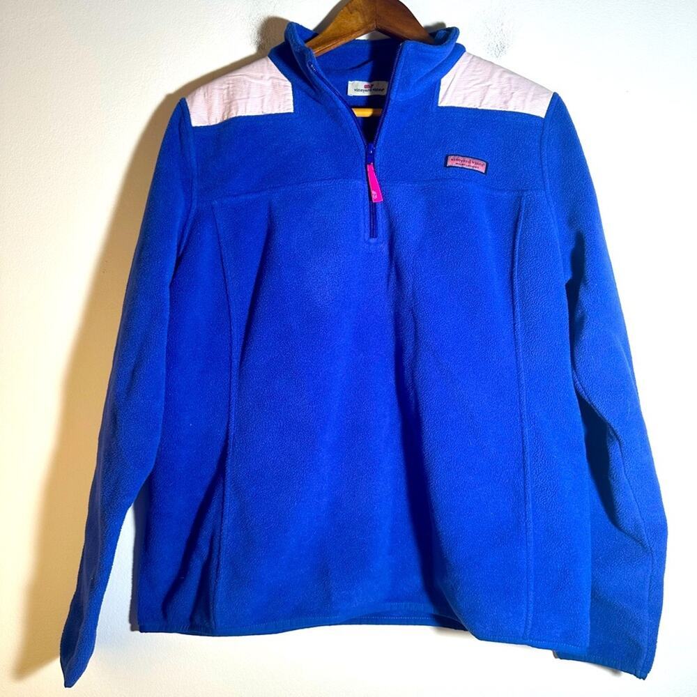 Vineyard Vines Blue Quarter-Zip Fleece Pullover